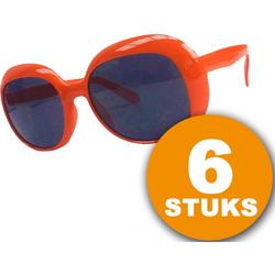 Oranje Feestbril | 6 stuks Oranje Bril Partybril 